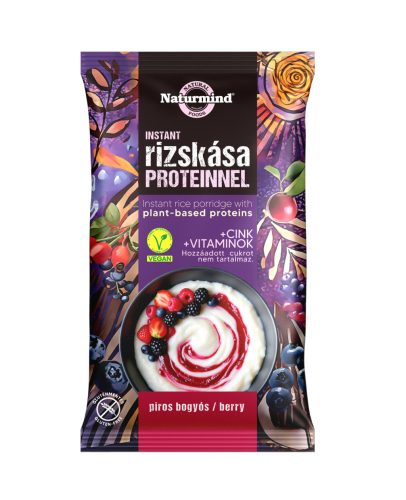 Naturmind proteines gluténmentes instant rizskása piros bogyós 44 g