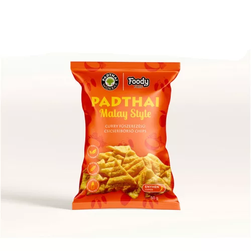 Foody Free gluténmentes csipkebogyó chips padthai malay style curry ízű 50 g