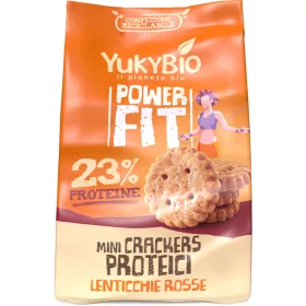   Yukybio bio powerfit mini kréker fehérjével, vöröslencsével 150 g
