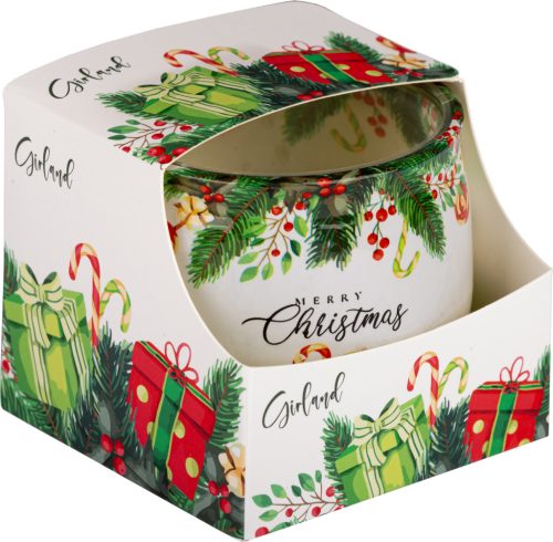 Illatmécses üvegpohárban girland 1db