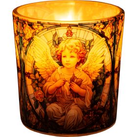 Illatmécses üvegpohárban róma mozaikos angyal 1db