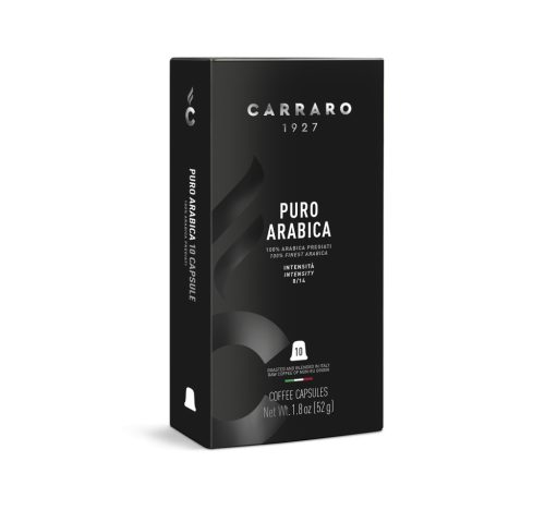 Carraro puro arabica premium kávékapszula nespresso kompatibilis 10 db