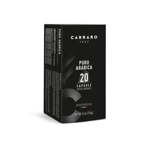 Carraro puro arabica premium kávékapszula nespresso kompatibilis 20 db