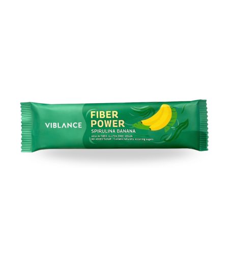 Viblance fiber power bar banán & spirulina 40 g