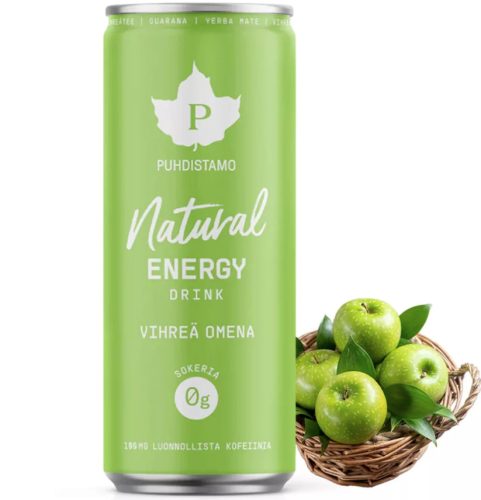 Puhdistamo természetes energiaital zöldalma ízű 330 ml