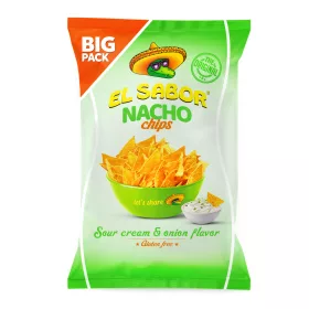   El sabor big nacho chips gluténmentes hagymás tejfölös 180 g