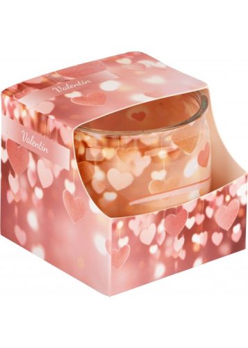 Illatmécses üvegpohárban valentin 1db