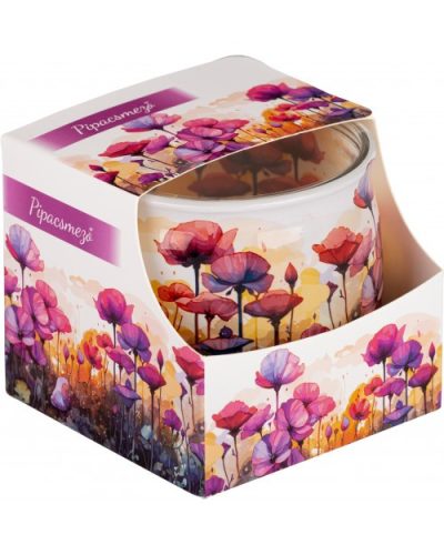 Illatmécses üvegpohárban pipacsmező 1db