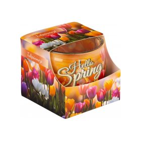 Illatmécses üvegpohárban tulipánmező 1db