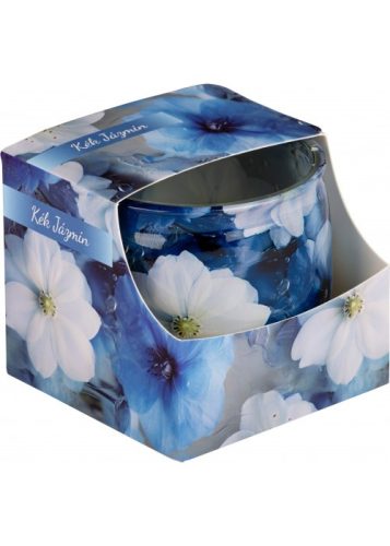 Illatmécses üvegpohárban kék jázmin 1db