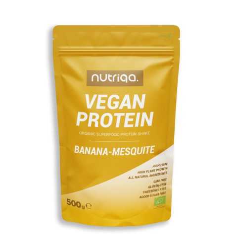 Nutriqa bio vegán banán-mesquite protein shake 500 g