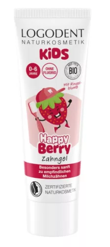 Logodent bio happy kids fluoridmentes gyermek foggél eper kivonattal 75 ml
