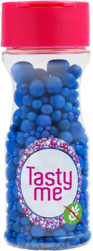 Tasty Me gluténmentes cukorgyöngy tortadekor mix királykék 70 g