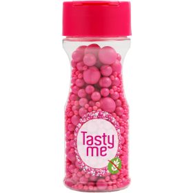   Tasty Me gluténmentes cukorgyöngy tortadekor mix málnarózsaszín 70 g