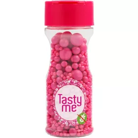   Tasty Me gluténmentes cukorgyöngy tortadekor mix málnarózsaszín 70 g