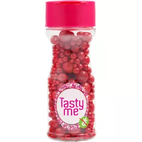   Tasty Me gluténmentes cukorgyöngy tortadekor mix piros 70 g