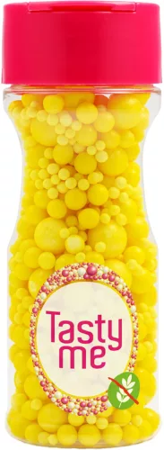 Tasty Me gluténmentes cukorgyöngy tortadekor mix sárga 70 g