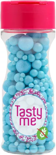 Tasty Me gluténmentes cukorgyöngy tortadekor mix világoskék 70 g