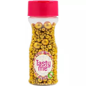   Tasty Me gluténmentes metallic pearls tortadekor mix antik arany 75 g