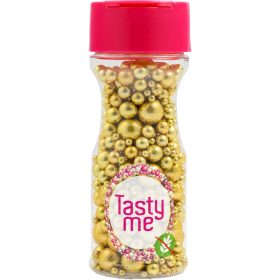  Tasty Me gluténmentes metallic pearls tortadekor mix vintage arany 75 g