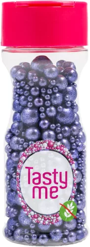 Tasty Me gluténmentes metallic pearls tortadekor mix viola 75 g