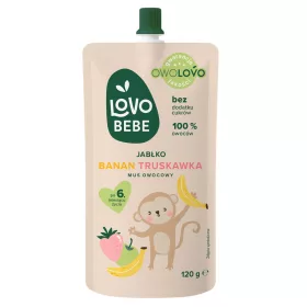   Lovo Bebe gyümölcspüré 6 hónapos kortól alma-eper-banán 120 g