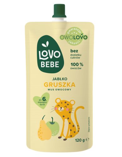 Lovo Bebe gyümölcspüré 6 hónapos kortól alma-körte 120 g