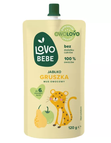 Lovo Bebe gyümölcspüré 6 hónapos kortól alma-körte 120 g
