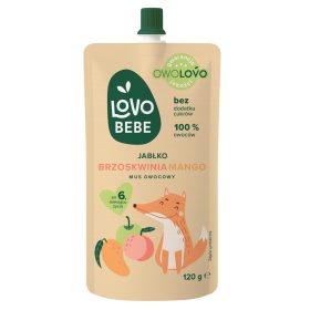   Lovo Bebe gyümölcspüré 6 hónapos kortól alma-őszibarack-mangó 120 g