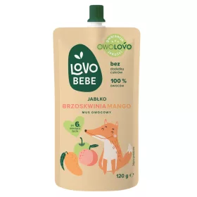   Lovo Bebe gyümölcspüré 6 hónapos kortól alma-őszibarack-mangó 120 g