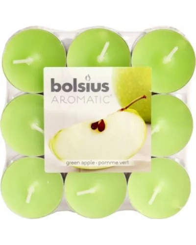 Bolsius illatos teamécses zöldalma 18 db