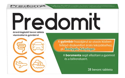 Predomit étrend-kiegészítő bevont tabletta vitaminokkal és gyömbérrel 28 db
