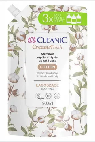 Cleanic folyékony szappan utántöltő cotton fresh 900 ml