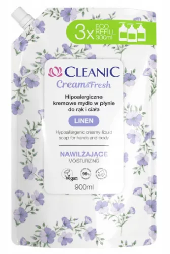 Cleanic folyékony szappan utántöltő hipoallergén linen 900 ml