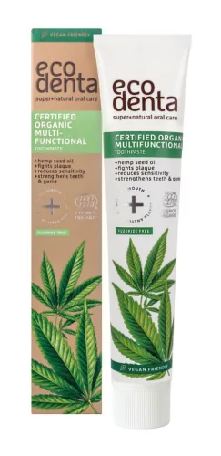 Ecodenta minősített multifunkcionális fogkrém kendermagolajjal és matchaval 75 ml