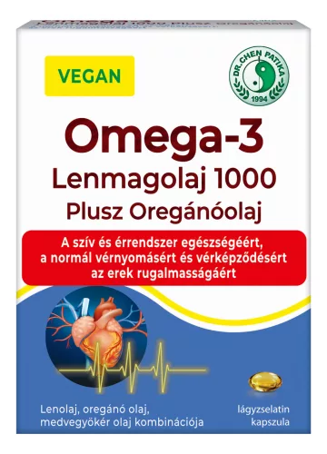 Dr.chen vegán omega3 lenmagolaj 1000+oregánóolaj kapszula 30 db