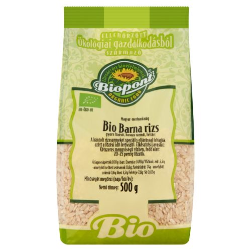 Biopont bio barna rizs gyorsfőzésű 500 g (Gluténmentes)