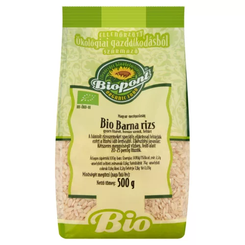 Biopont bio barna rizs gyorsfőzésű 500 g (Gluténmentes)