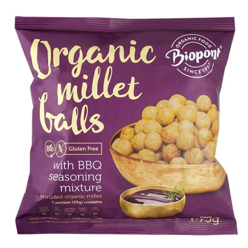 Biopont bio extrudált kölesgolyó barbecue 75 g (Gluténmentes)