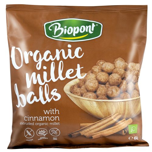 Biopont bio extrudált kölesgolyó fahéjas 60 g (Gluténmentes)