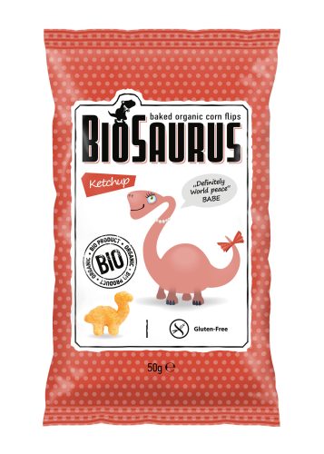 Biopont bio kukoricás snack ketchupos biosaurus babe 50 g (Gluténmentes)