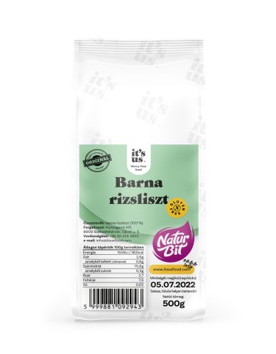 It's us naturbit barna rizsliszt 500 g (Gluténmentes)
