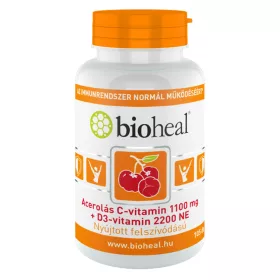 Bioheal acerolás c-vitamin 1100mg+d3 vitamin 2200ne 105 db