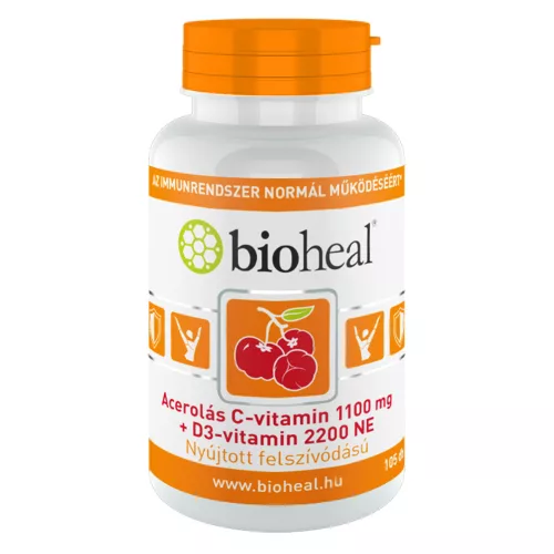 Bioheal acerolás c-vitamin 1100mg+d3 vitamin 2200ne 105 db