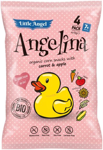 Angelina bio kukoricás snack 4x15g 60 g (Gluténmentes)