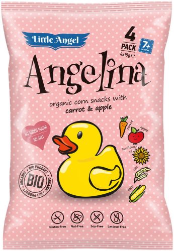 Angelina bio kukoricás snack 4x15g 60 g (Gluténmentes)