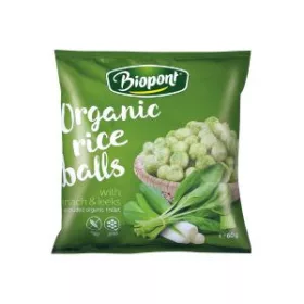   Biopont bio rizsgolyó spenóttal és póréhagymával 60 g (Gluténmentes)