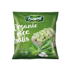 Biopont bio rizsgolyó spenóttal és póréhagymával 60 g (Gluténmentes)