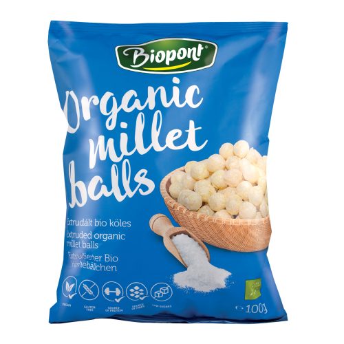 Biopont bio extrudált kölesgolyó enyhén sós 100 g (Gluténmentes)