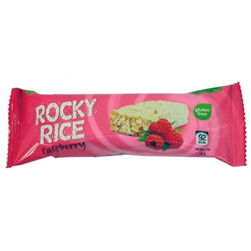 Rocky Rice puffasztott rizsszelet fehércsokis málna 18 g (gluténmentes)